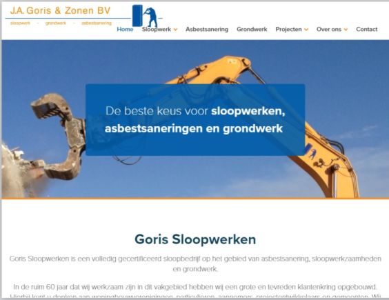 Nieuwe website Goris Sloopwerken gelanceerd!